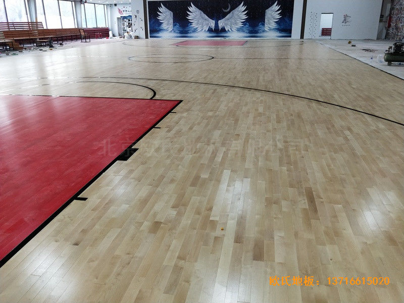長春CBD汽車生活館籃球館運動木地板鋪設(shè)案例5